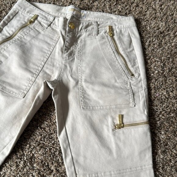 Michael Kors 4 Tan Skinny Jeans with Zipper Embellishments - Picture 6 of 12